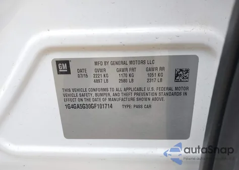 2016 Buick Lacrosse из США, поврежденный, VIN 1G4GA5G30GF101714